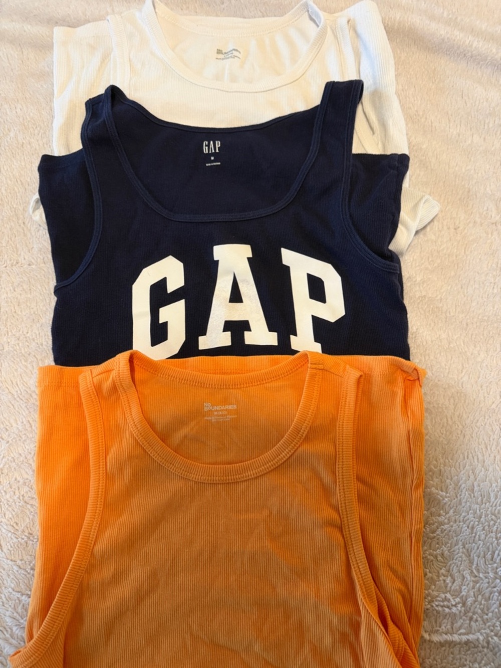 GAP  and Nobanduries Tank Tops - Navy, White & Orange Ribbed Set